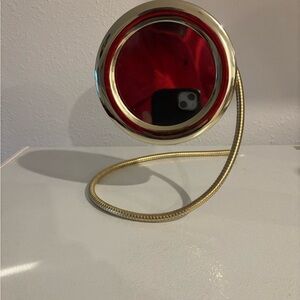 Elegant Gold and Red Decorative Mirror vintage from the 70s